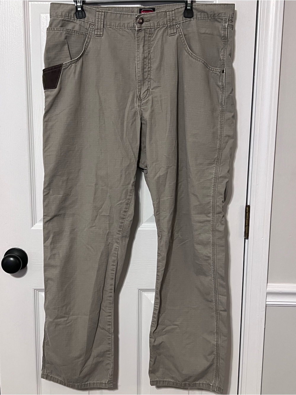 Wrangler Workwear Men’s Ripstop Utility Pants Khaki Tan 100% Cotton 36x32